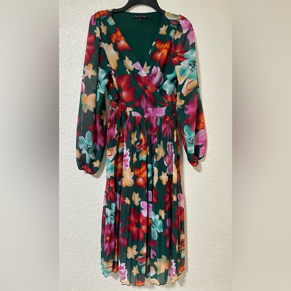 Elegant Floral Long Sleeve Dress